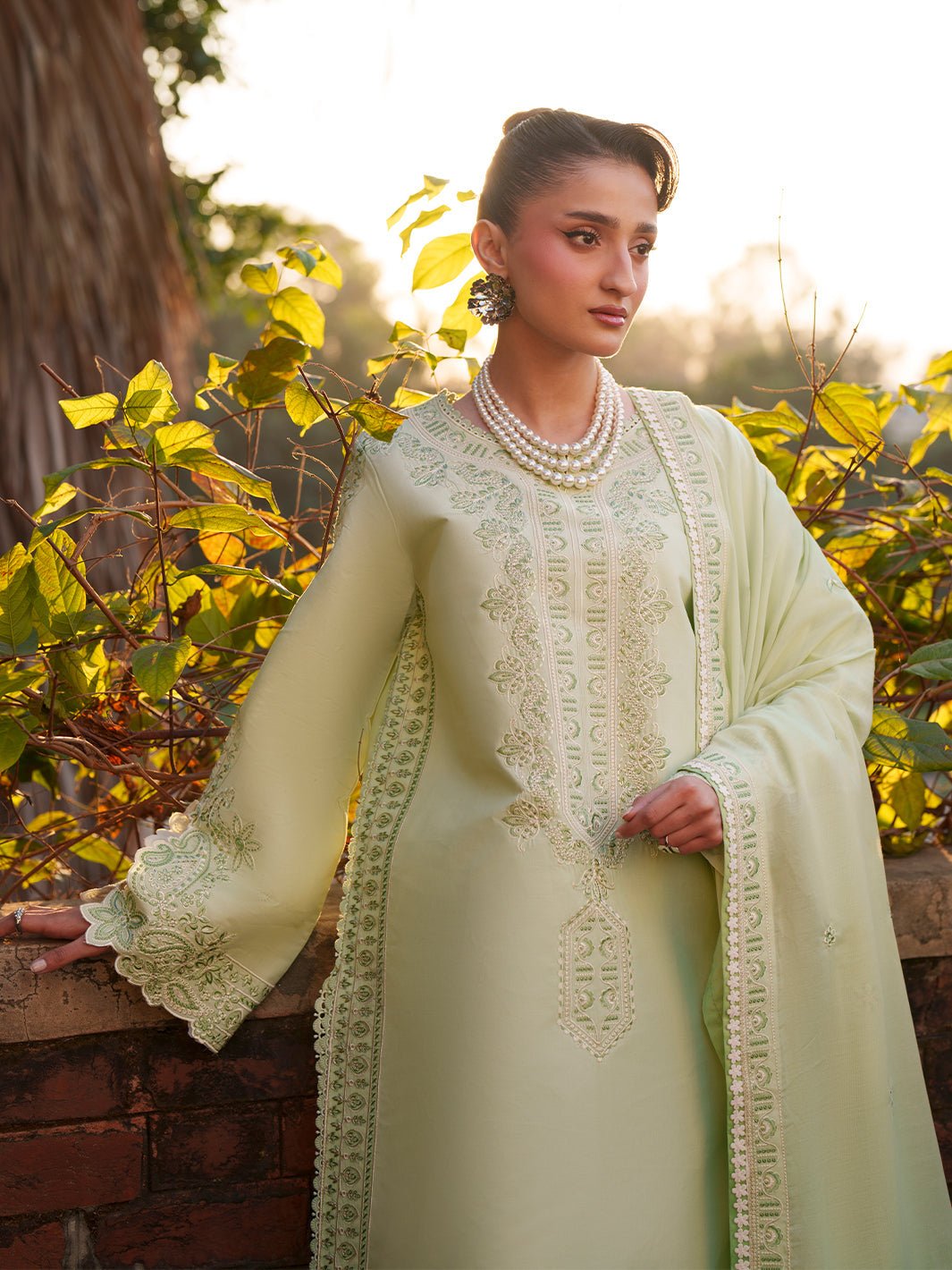 Mahnur | Fiona Lawn 26 | F-14-Brand:Mahnur-Type:Ladies Clothes-Mint Green-Lawn-House of Maryam- Buy in UK, USA