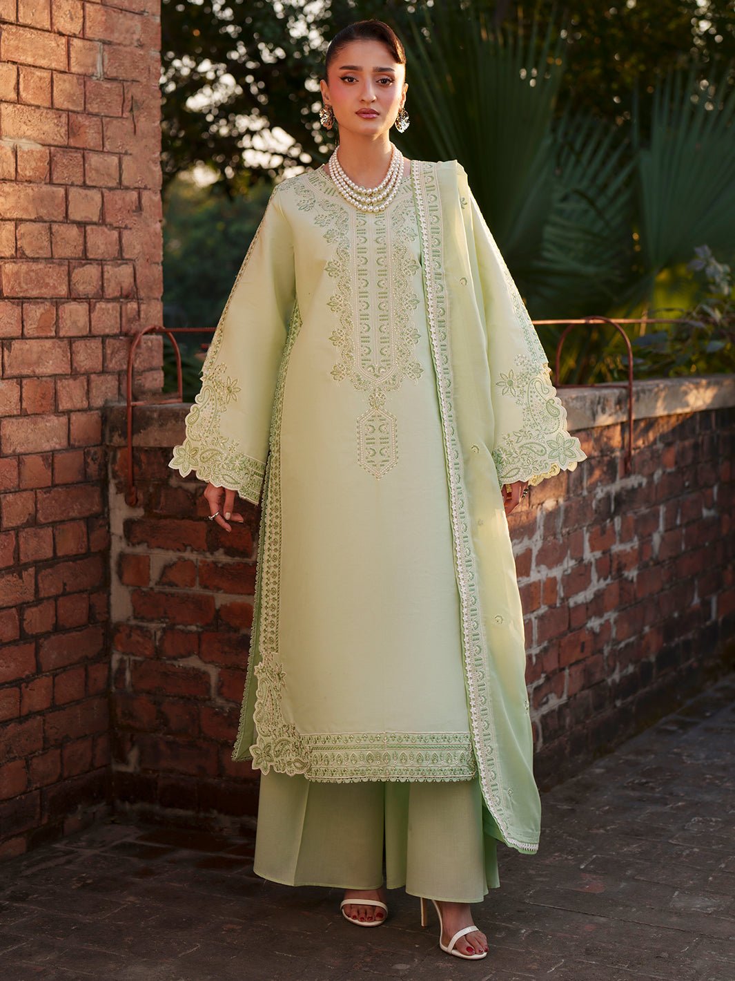 Mahnur | Fiona Lawn 26 | F-14-Brand:Mahnur-Type:Ladies Clothes-Mint Green-Lawn-House of Maryam- Buy in UK, USA