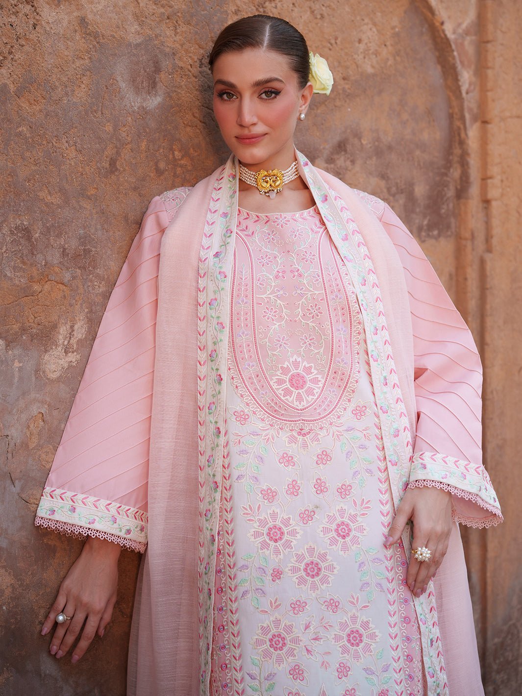 Mahnur | Nilofer Luxury Lawn 26 | NL-01-Brand:Mahnur-Type:Ladies Clothes-Pink-Lawn-House of Maryam- Buy in UK, USA