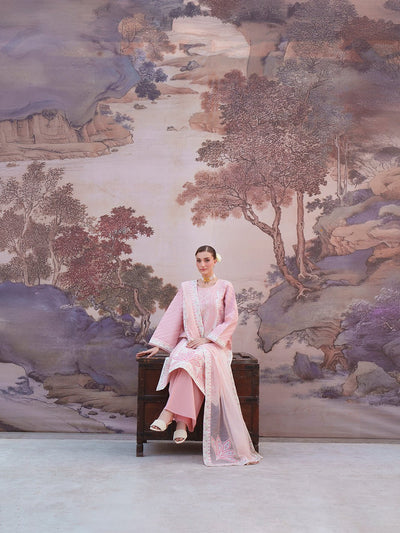 Mahnur | Nilofer Luxury Lawn 26 | NL-01-Brand:Mahnur-Type:Ladies Clothes-Pink-Lawn-House of Maryam- Buy in UK, USA