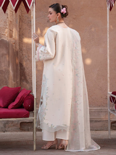 Mahnur | Nilofer Luxury Lawn 26 | NL-02-Brand:Mahnur-Type:Ladies Clothes-Off White-Lawn-House of Maryam- Buy in UK, USA