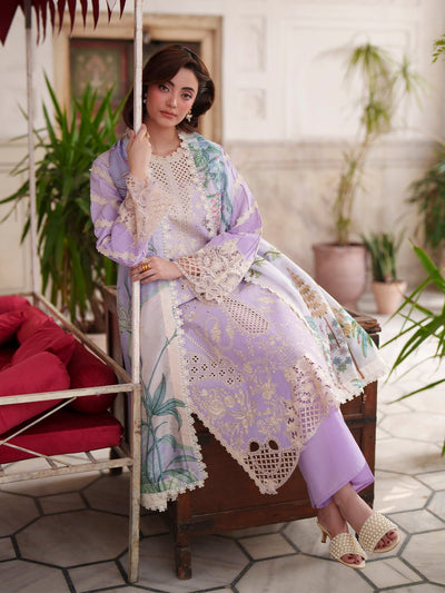Mahnur | Nilofer Luxury Lawn 26 | NL-05-Brand:Mahnur-Type:Ladies Clothes-Lilac-Lawn-House of Maryam- Buy in UK, USA