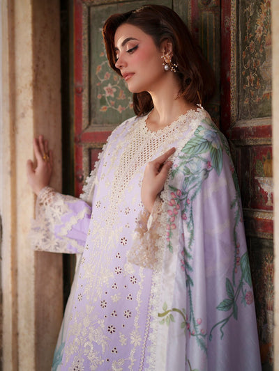 Mahnur | Nilofer Luxury Lawn 26 | NL-05-Brand:Mahnur-Type:Ladies Clothes-Lilac-Lawn-House of Maryam- Buy in UK, USA