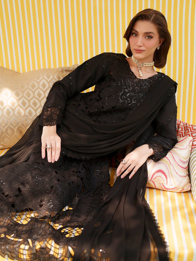 Mahnur | Nilofer Luxury Lawn 26 | NL-14-Brand:Mahnur-Type:Ladies Clothes-Black-Lawn-House of Maryam- Buy in UK, USA