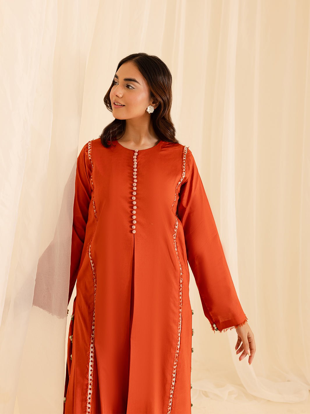 Mahnur | Petal Whispers Lawn Pret | Aster-Brand:Mahnur-Type:Ladies Clothes-Orange-Lawn-House of Maryam- Buy in UK, USA