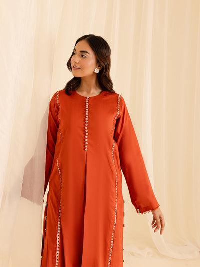 Mahnur | Petal Whispers Lawn Pret | Aster-Brand:Mahnur-Type:Ladies Clothes-Orange-Lawn-House of Maryam- Buy in UK, USA