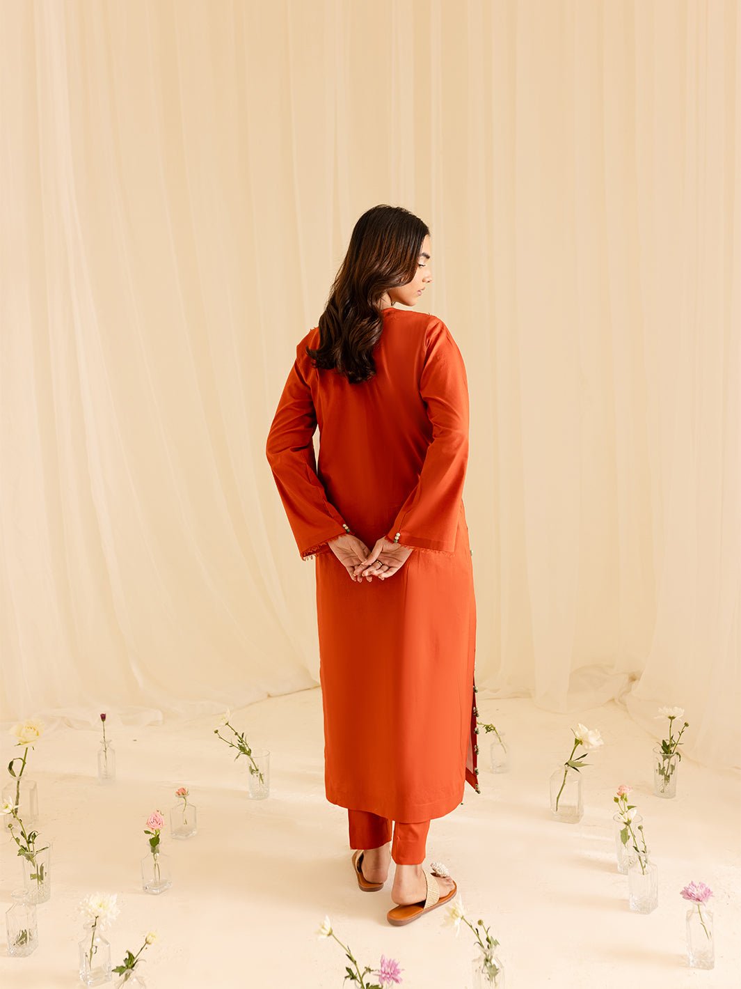 Mahnur | Petal Whispers Lawn Pret | Aster-Brand:Mahnur-Type:Ladies Clothes-Orange-Lawn-House of Maryam- Buy in UK, USA