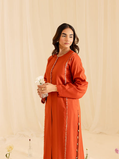 Mahnur | Petal Whispers Lawn Pret | Aster-Brand:Mahnur-Type:Ladies Clothes-Orange-Lawn-House of Maryam- Buy in UK, USA