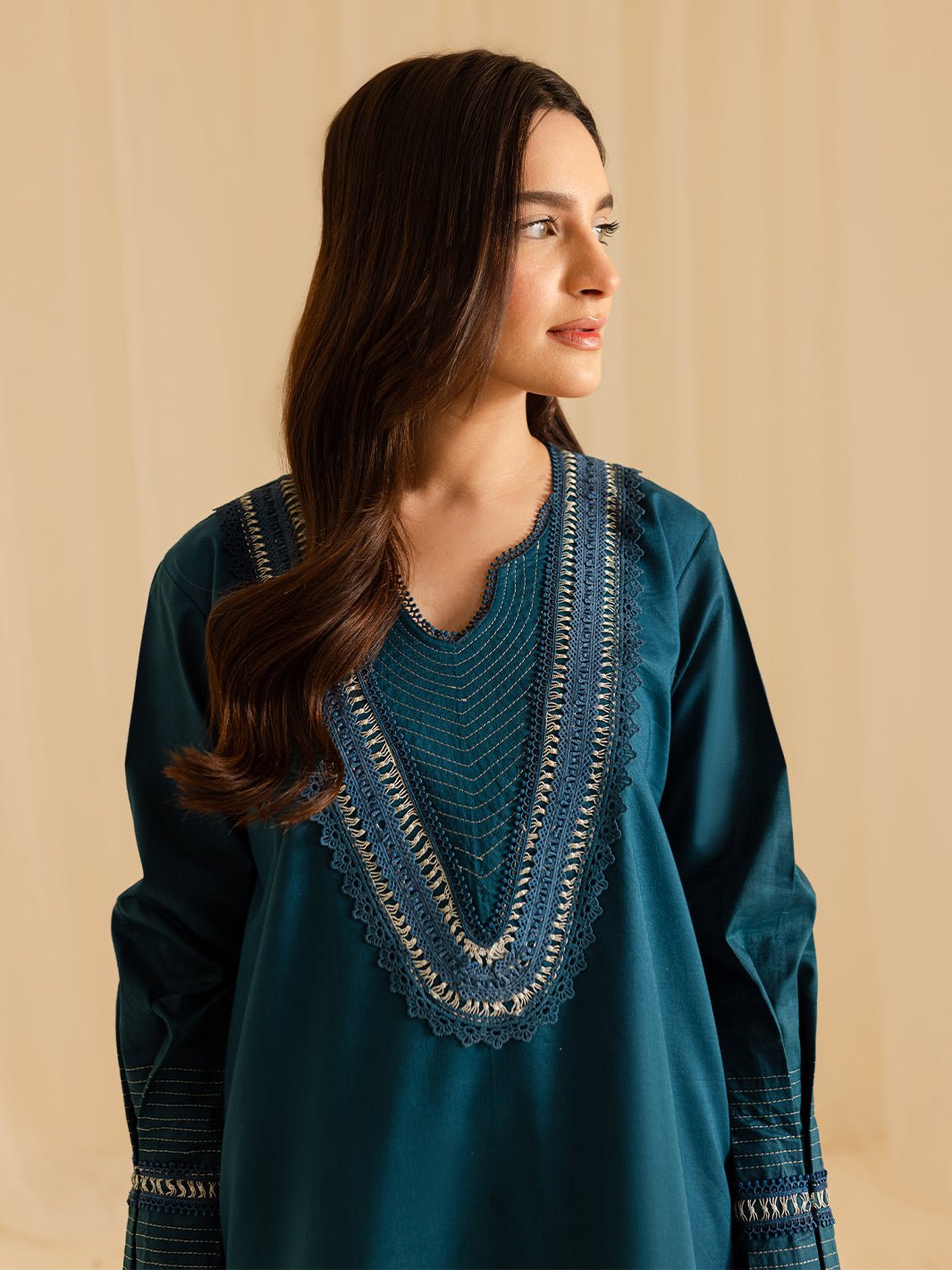 Mahnur | Petal Whispers Lawn Pret | Asteria-Brand:Mahnur-Type:Ladies Clothes-Dark Teal-Lawn-House of Maryam- Buy in UK, USA