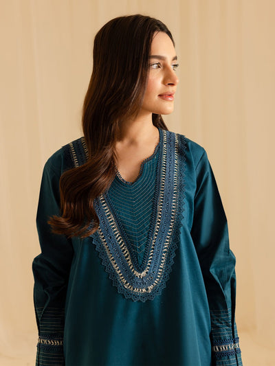 Mahnur | Petal Whispers Lawn Pret | Asteria-Brand:Mahnur-Type:Ladies Clothes-Dark Teal-Lawn-House of Maryam- Buy in UK, USA