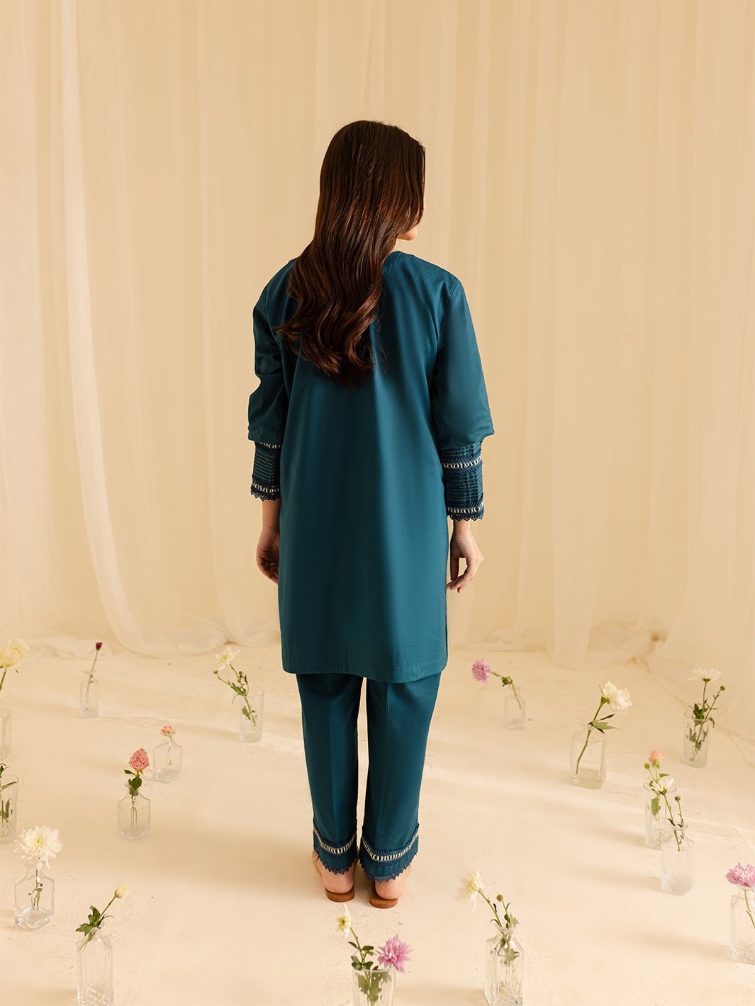 Mahnur | Petal Whispers Lawn Pret | Asteria-Brand:Mahnur-Type:Ladies Clothes-Dark Teal-Lawn-House of Maryam- Buy in UK, USA