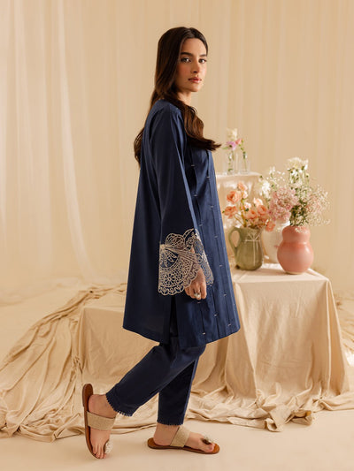 Mahnur | Petal Whispers Lawn Pret | Bluebell-Brand:Mahnur-Type:Ladies Clothes-Navy-Lawn-House of Maryam- Buy in UK, USA