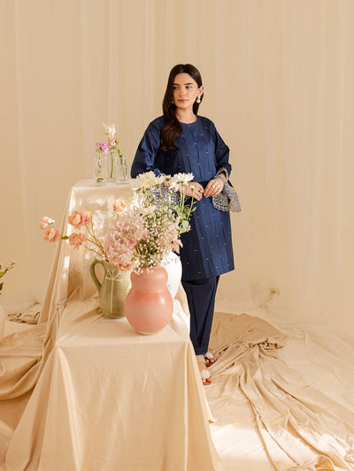 Mahnur | Petal Whispers Lawn Pret | Bluebell-Brand:Mahnur-Type:Ladies Clothes-Navy-Lawn-House of Maryam- Buy in UK, USA