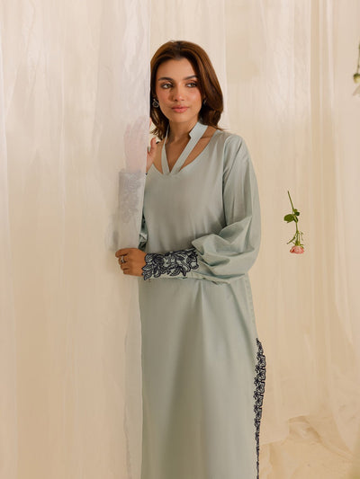 Mahnur | Petal Whispers Lawn Pret | Crystal-Brand:Mahnur-Type:Ladies Clothes-Ice Blue-Lawn-House of Maryam- Buy in UK, USA