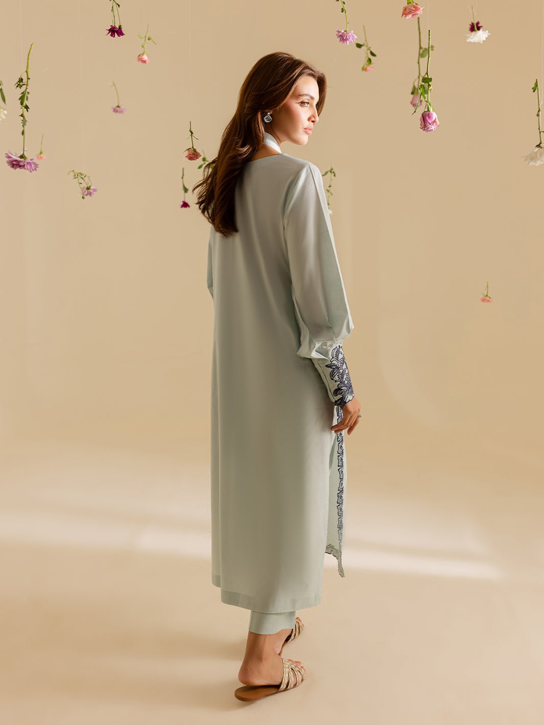 Mahnur | Petal Whispers Lawn Pret | Crystal-Brand:Mahnur-Type:Ladies Clothes-Ice Blue-Lawn-House of Maryam- Buy in UK, USA