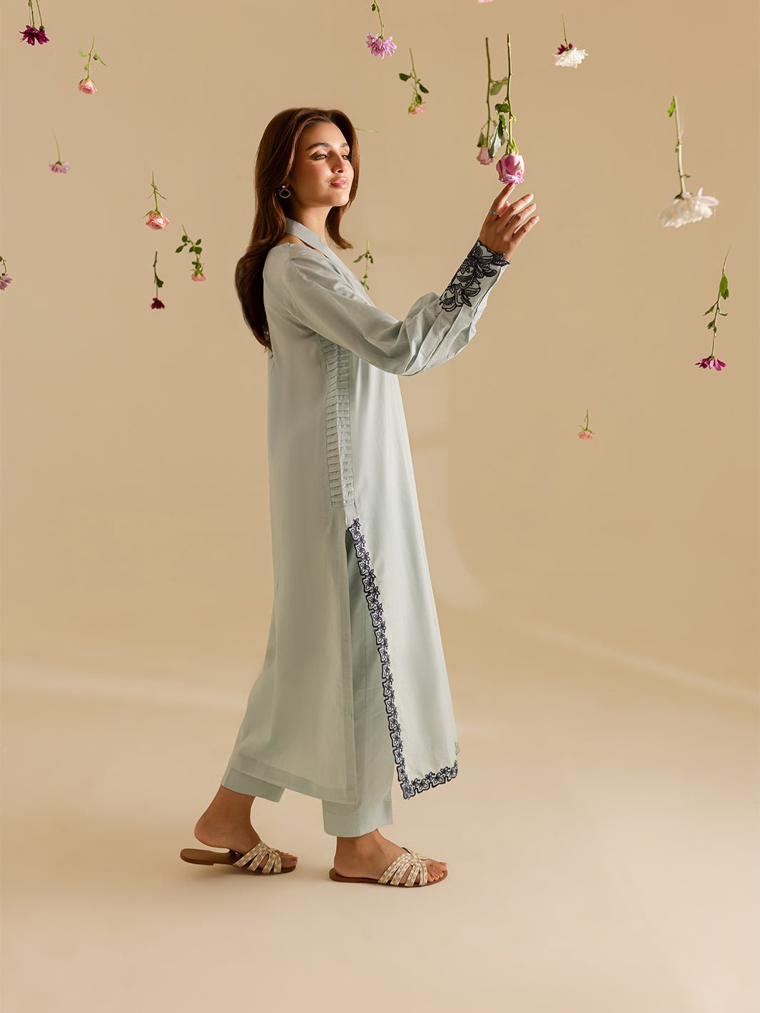 Mahnur | Petal Whispers Lawn Pret | Crystal-Brand:Mahnur-Type:Ladies Clothes-Ice Blue-Lawn-House of Maryam- Buy in UK, USA