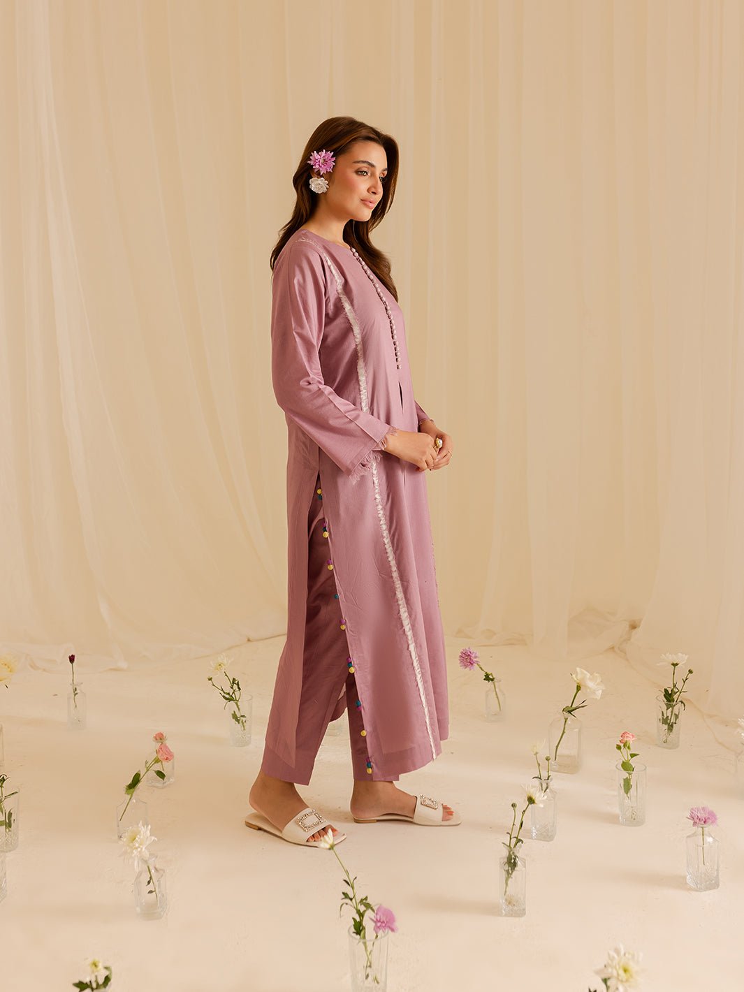 Mahnur | Petal Whispers Lawn Pret | Liliosa-Brand:Mahnur-Type:Ladies Clothes-Lilac-Lawn-House of Maryam- Buy in UK, USA