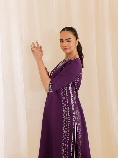 Mahnur | Petal Whispers Lawn Pret | Petalina-Brand:Mahnur-Type:Ladies Clothes-Dark Purple-Lawn-House of Maryam- Buy in UK, USA