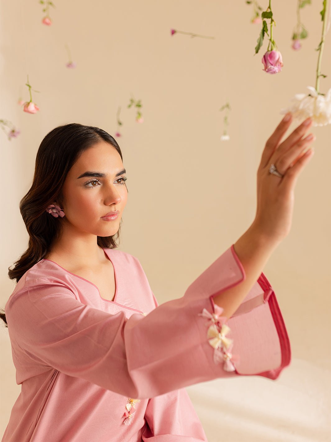 Mahnur | Petal Whispers Lawn Pret | Primrose-Brand:Mahnur-Type:Ladies Clothes-Pink-Lawn-House of Maryam- Buy in UK, USA
