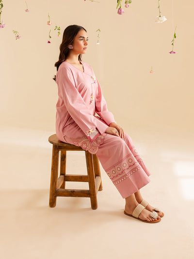 Mahnur | Petal Whispers Lawn Pret | Primrose-Brand:Mahnur-Type:Ladies Clothes-Pink-Lawn-House of Maryam- Buy in UK, USA
