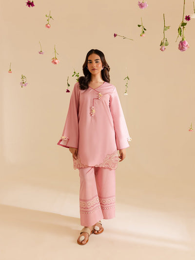 Mahnur | Petal Whispers Lawn Pret | Primrose-Brand:Mahnur-Type:Ladies Clothes-Pink-Lawn-House of Maryam- Buy in UK, USA