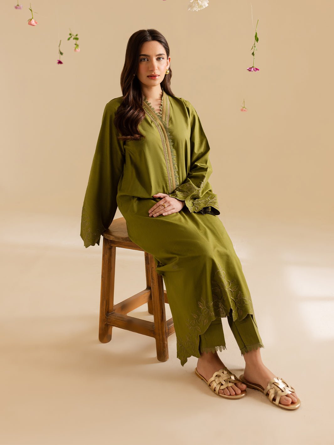Mahnur | Petal Whispers Lawn Pret | Verdant-Brand:Mahnur-Type:Ladies Clothes-mendhi-Lawn-House of Maryam- Buy in UK, USA