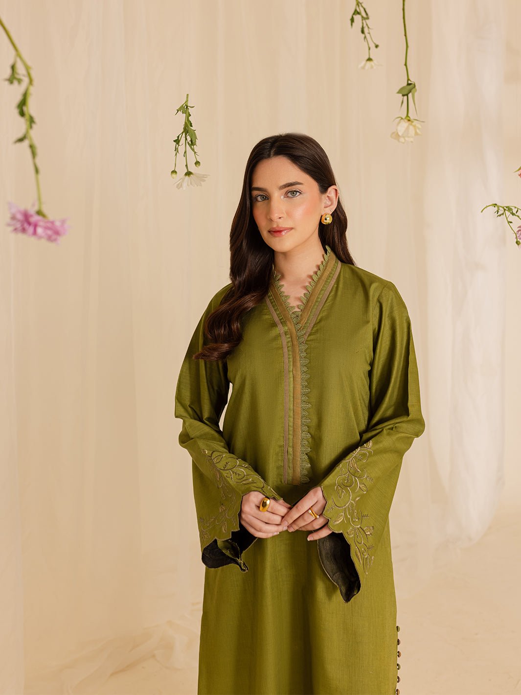 Mahnur | Petal Whispers Lawn Pret | Verdant-Brand:Mahnur-Type:Ladies Clothes-mendhi-Lawn-House of Maryam- Buy in UK, USA