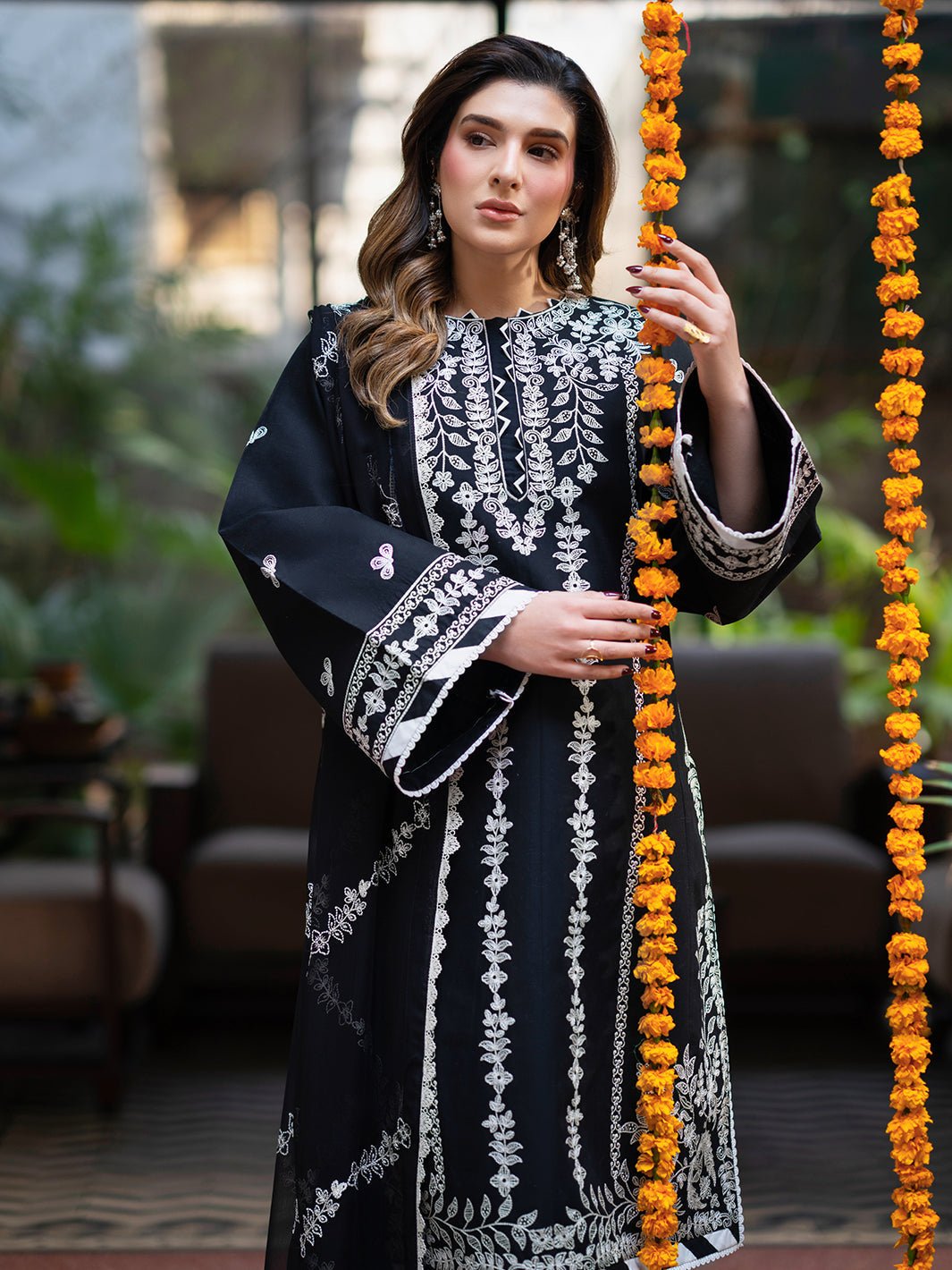 Mahnur | Satrangi Lawn 26 | ST-01-Brand:Mahnur-Type:Ladies Clothes-Black-Lawn-House of Maryam- Buy in UK, USA