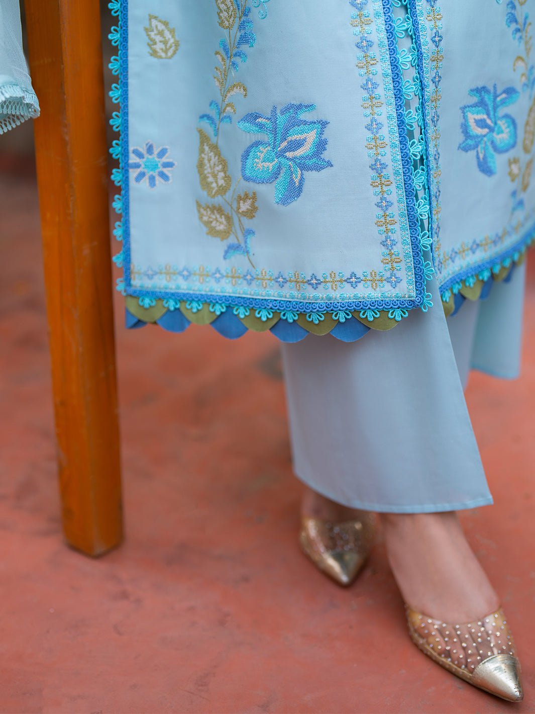 Mahnur | Satrangi Lawn 26 | ST-02-Brand:Mahnur-Type:Ladies Clothes-Light Sky Blue-Lawn-House of Maryam- Buy in UK, USA