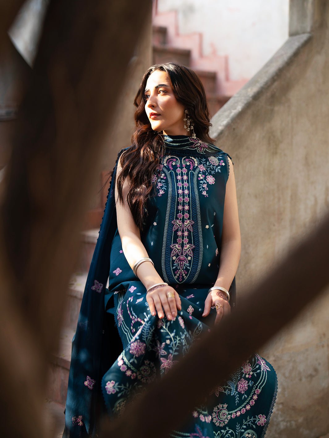 Mahnur | Satrangi Lawn 26 | ST-03-Brand:Mahnur-Type:Ladies Clothes-Bottle Green-Lawn-House of Maryam- Buy in UK, USA