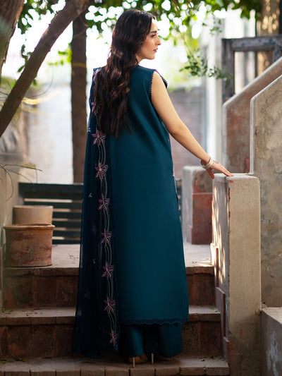 Mahnur | Satrangi Lawn 26 | ST-03-Brand:Mahnur-Type:Ladies Clothes-Bottle Green-Lawn-House of Maryam- Buy in UK, USA