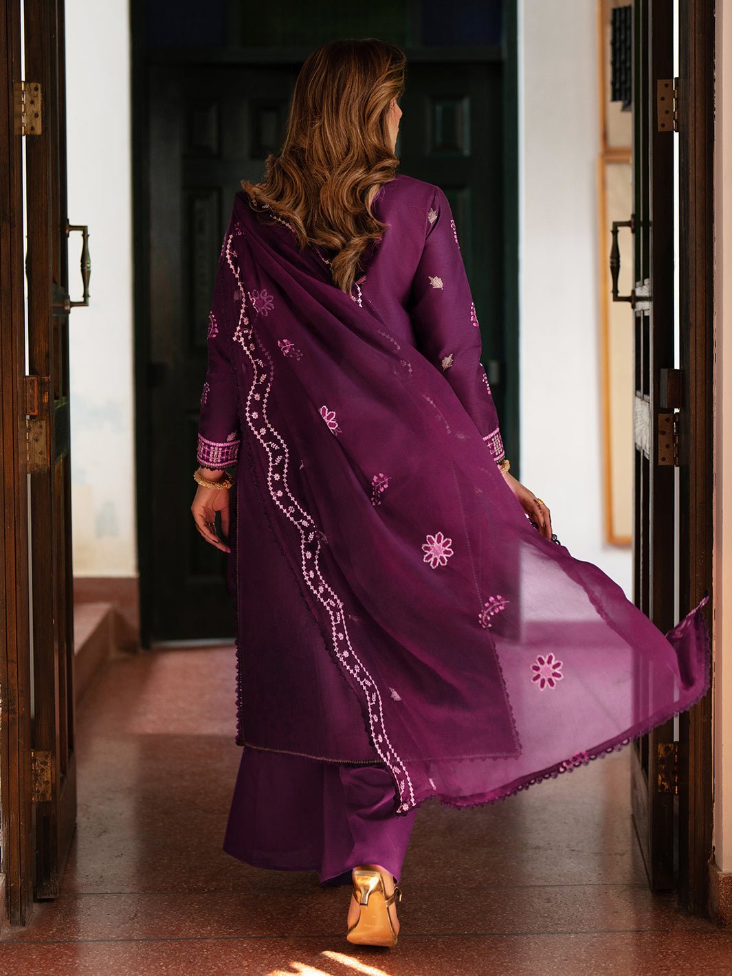 Mahnur | Satrangi Lawn 26 | ST-04-Brand:Mahnur-Type:Ladies Clothes-Plum-Lawn-House of Maryam- Buy in UK, USA