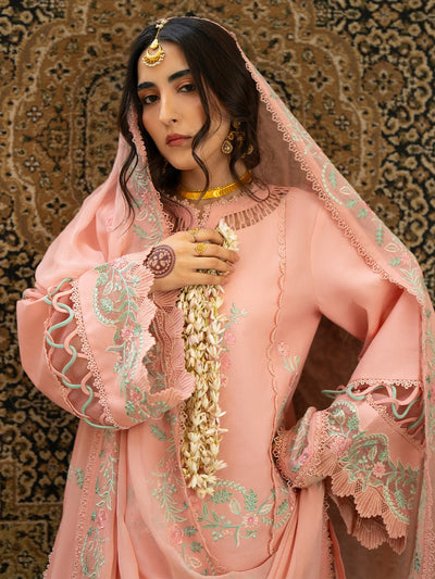Mahnur | Satrangi Lawn 26 | ST-05-Brand:Mahnur-Type:Ladies Clothes-Peach Pink-Lawn-House of Maryam- Buy in UK, USA