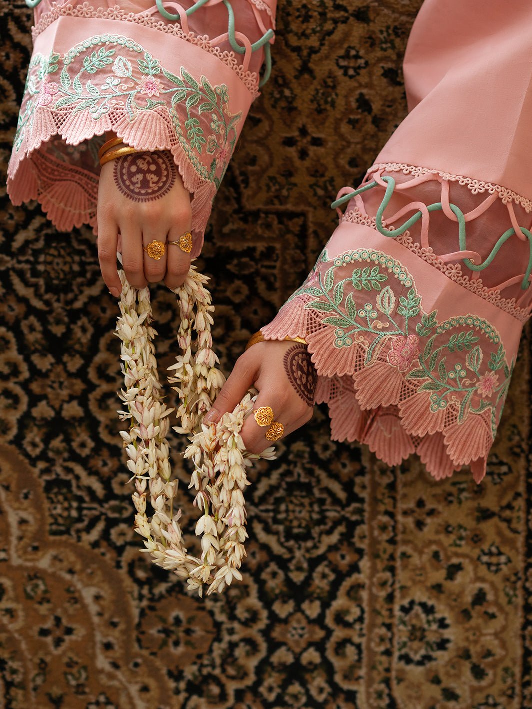 Mahnur | Satrangi Lawn 26 | ST-05-Brand:Mahnur-Type:Ladies Clothes-Peach Pink-Lawn-House of Maryam- Buy in UK, USA
