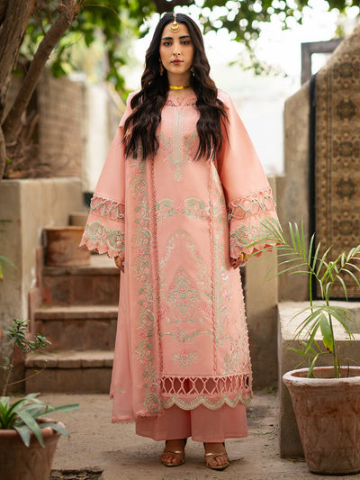 Mahnur | Satrangi Lawn 26 | ST-05-Brand:Mahnur-Type:Ladies Clothes-Peach Pink-Lawn-House of Maryam- Buy in UK, USA