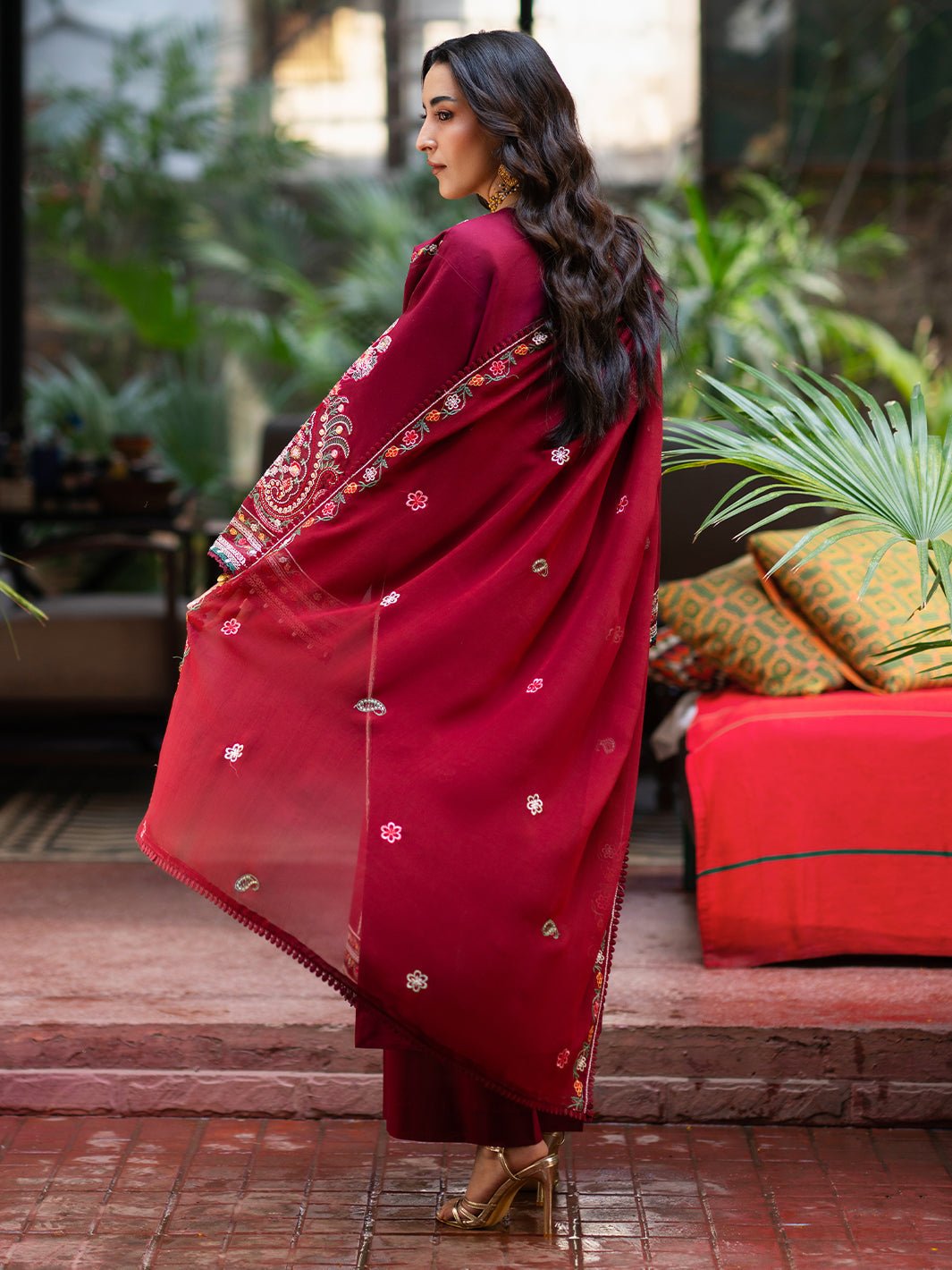 Mahnur | Satrangi Lawn 26 | ST-06-Brand:Mahnur-Type:Ladies Clothes-Wine-Lawn-House of Maryam- Buy in UK, USA