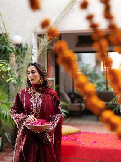 Mahnur | Satrangi Lawn 26 | ST-06-Brand:Mahnur-Type:Ladies Clothes-Wine-Lawn-House of Maryam- Buy in UK, USA