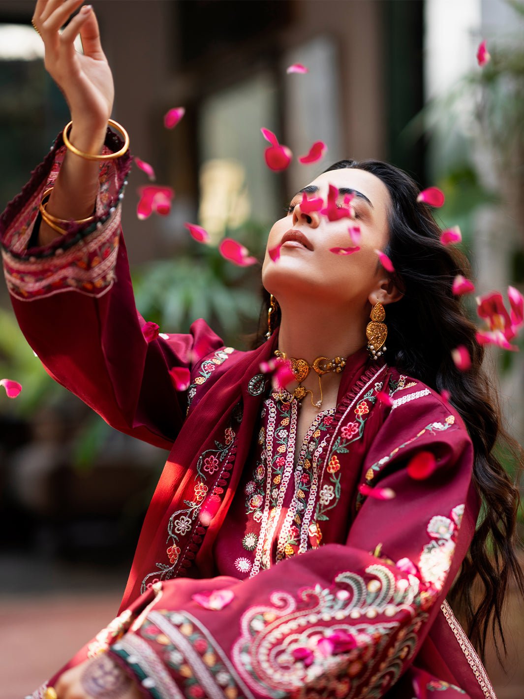 Mahnur | Satrangi Lawn 26 | ST-06-Brand:Mahnur-Type:Ladies Clothes-Wine-Lawn-House of Maryam- Buy in UK, USA