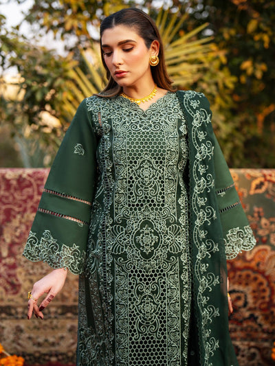 Mahnur | Satrangi Lawn 26 | ST-08-Brand:Mahnur-Type:Ladies Clothes-Olive Green-Lawn-House of Maryam- Buy in UK, USA