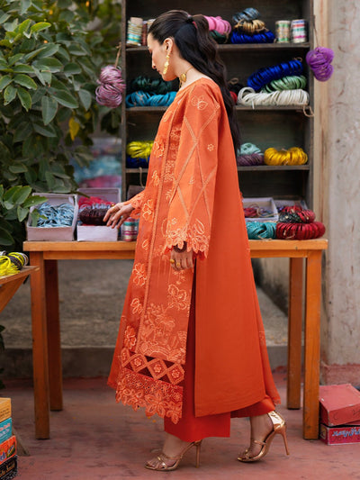 Mahnur | Satrangi Lawn 26 | ST-09-Brand:Mahnur-Type:Ladies Clothes-Orange-Lawn-House of Maryam- Buy in UK, USA