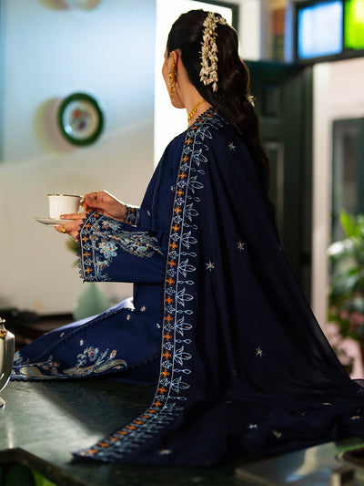 Mahnur | Satrangi Lawn 26 | ST-10-Brand:Mahnur-Type:Ladies Clothes-Navy-Lawn-House of Maryam- Buy in UK, USA