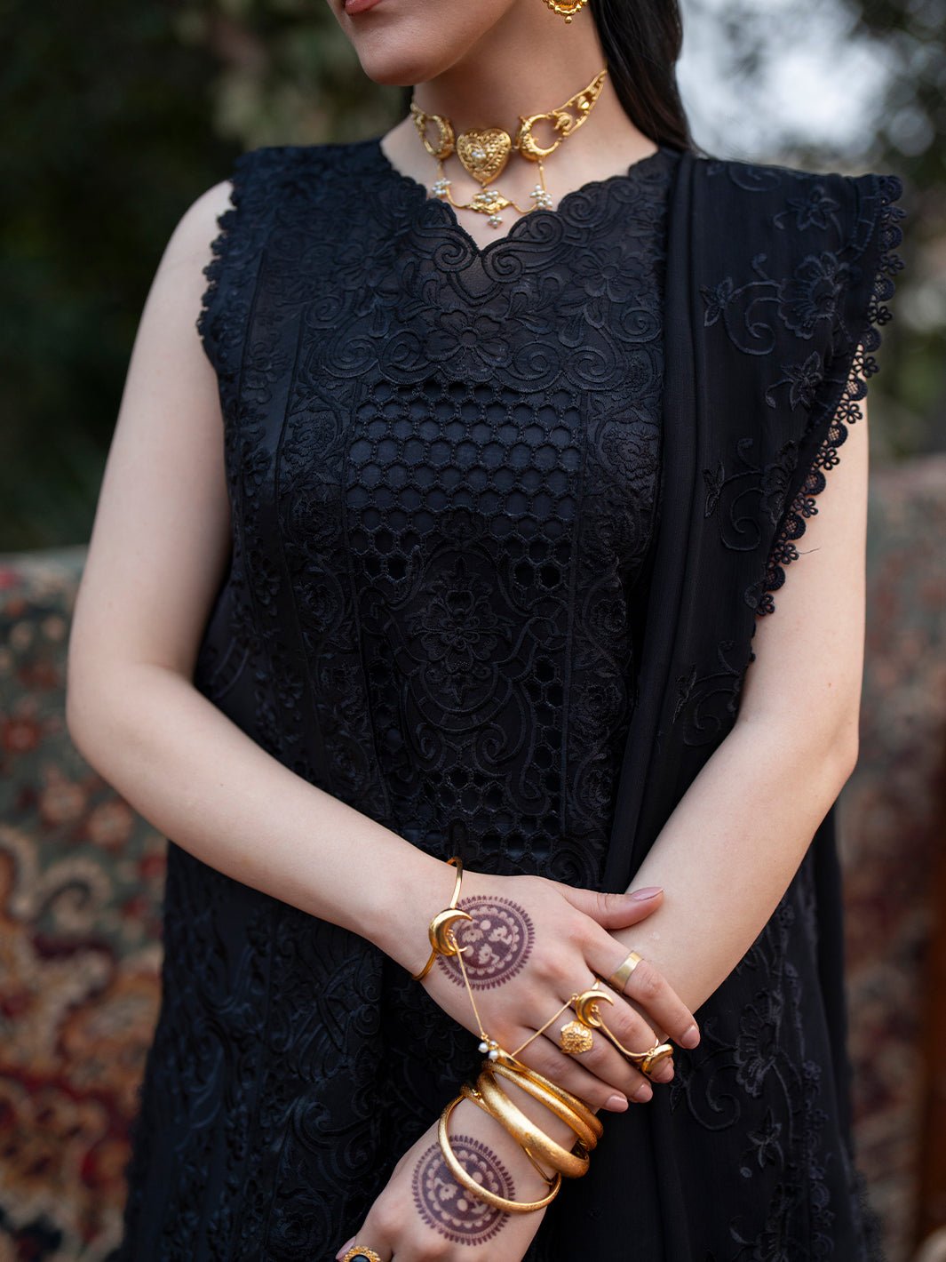 Mahnur | Satrangi Lawn 26 | ST-12-Brand:Mahnur-Type:Ladies Clothes-Black-Lawn-House of Maryam- Buy in UK, USA