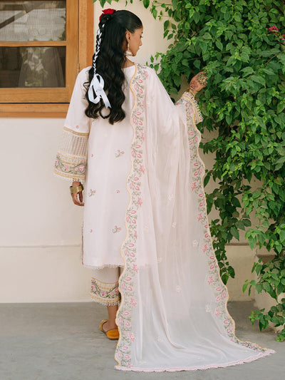 Mahnur | Shanaya Luxury Lawn 25 | Elnaz-Brand:Mahnur-Type:Ladies Clothes-White-Lawn-House of Maryam- Buy in UK, USA