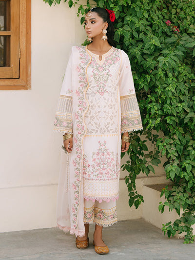 Mahnur | Shanaya Luxury Lawn 25 | Elnaz-Brand:Mahnur-Type:Ladies Clothes-White-Lawn-House of Maryam- Buy in UK, USA