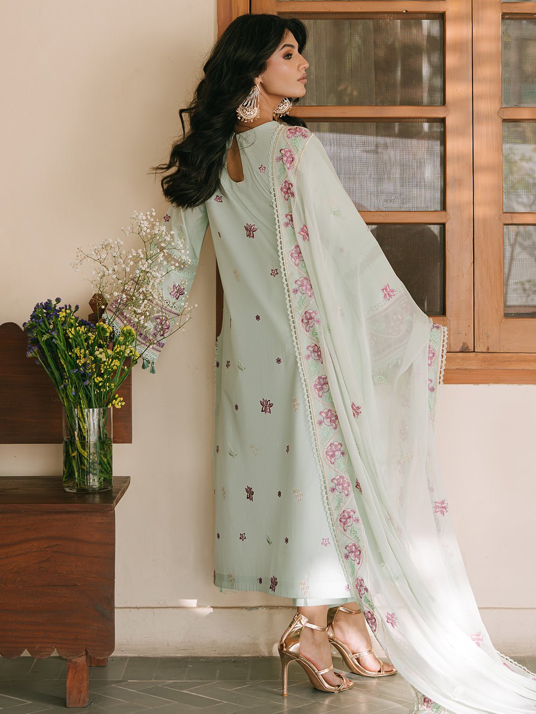 Mahnur | Shanaya Luxury Lawn 25 | Hooriya-Brand:Mahnur-Type:Ladies Clothes-Aqua Blue-Lawn-House of Maryam- Buy in UK, USA