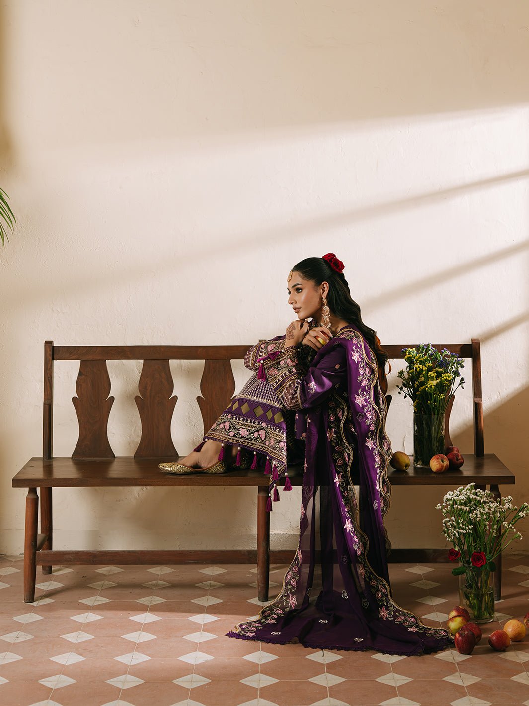 Mahnur | Shanaya Luxury Lawn 25 | Mehrunisa-Brand:Mahnur-Type:Ladies Clothes-Dark Purple-Lawn-House of Maryam- Buy in UK, USA