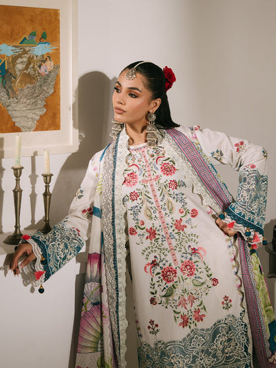 Mahnur | Shanaya Luxury Lawn 25 | Rangrez-Brand:Mahnur-Type:Ladies Clothes-White-Lawn-House of Maryam- Buy in UK, USA