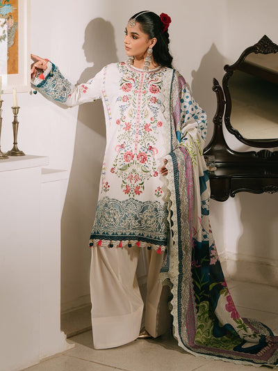 Mahnur | Shanaya Luxury Lawn 25 | Rangrez-Brand:Mahnur-Type:Ladies Clothes-White-Lawn-House of Maryam- Buy in UK, USA