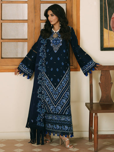 Mahnur | Shanaya Luxury Lawn 25 | Shahmina-Brand:Mahnur-Type:Ladies Clothes-Deep Blue-Lawn-House of Maryam- Buy in UK, USA