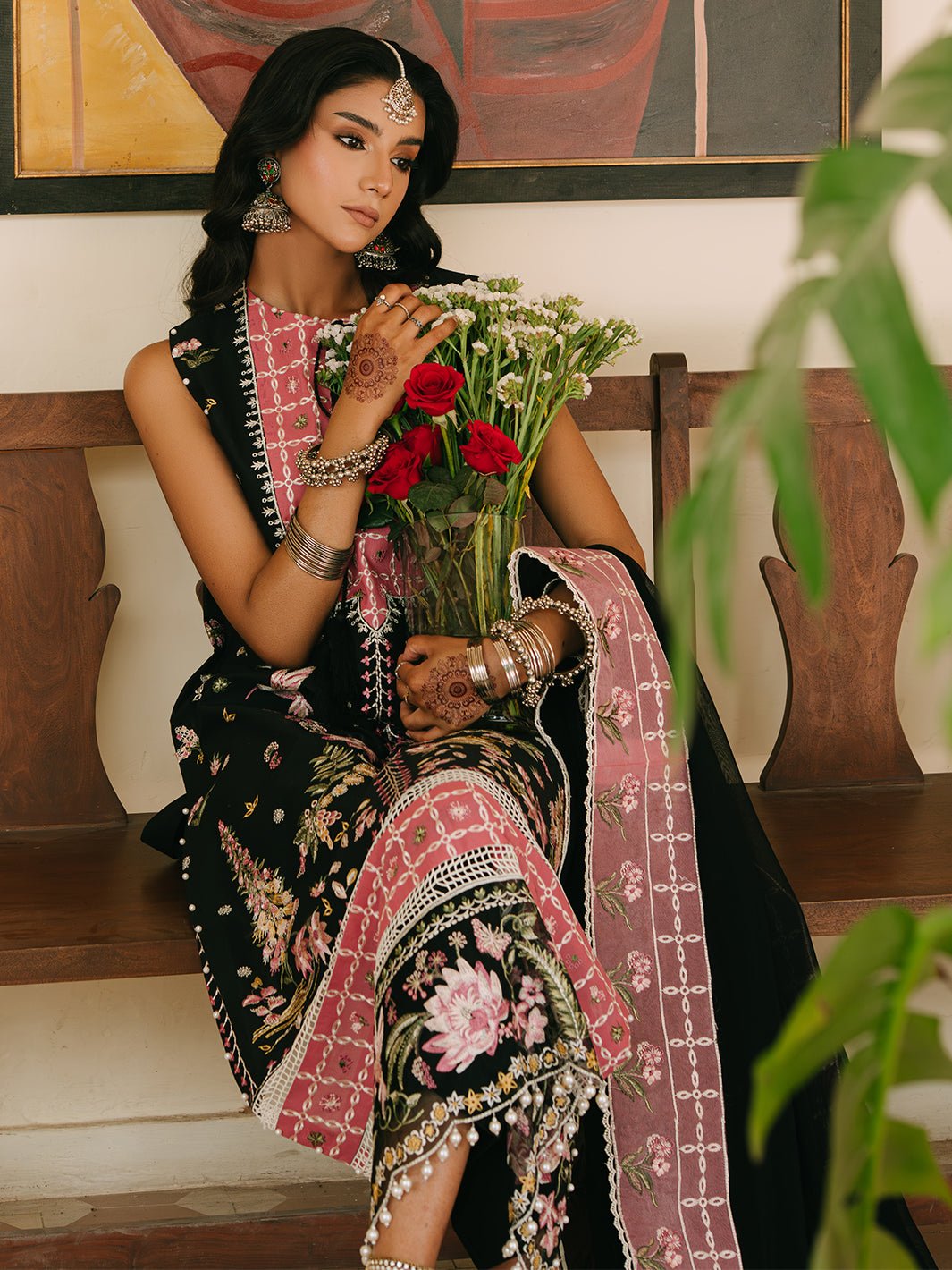 Mahnur | Shanaya Luxury Lawn 25 | Zarina-Brand:Mahnur-Type:Ladies Clothes-Black-Lawn-House of Maryam- Buy in UK, USA